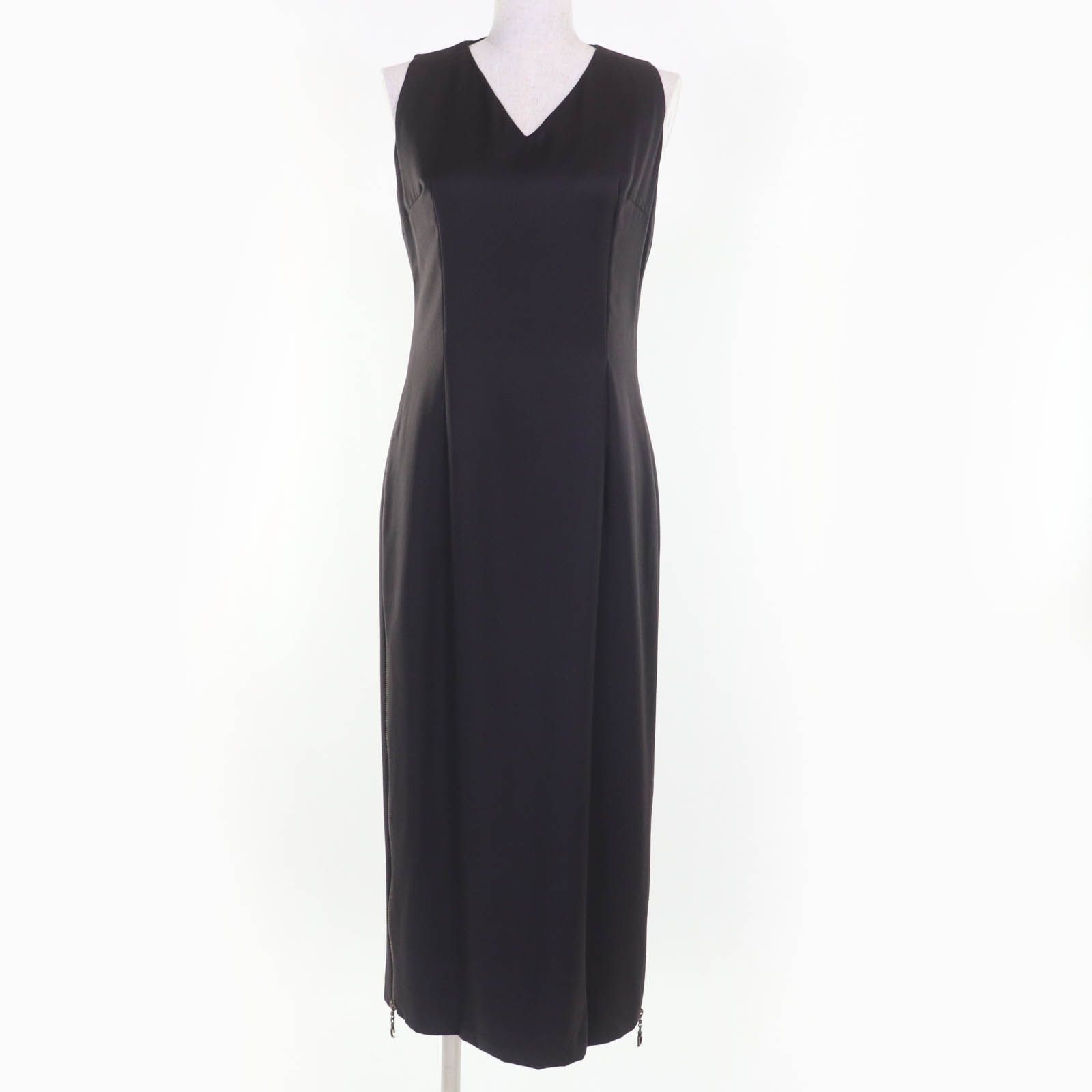 Christian Dior クリスチャンディオール ヴィンテージ 2000年製 0H12066633 ウール100％ ガリアーノ期 CDロゴZIP UP ノースリーブ ワンピース ブラウン 40 フランス製 正規品 レディース