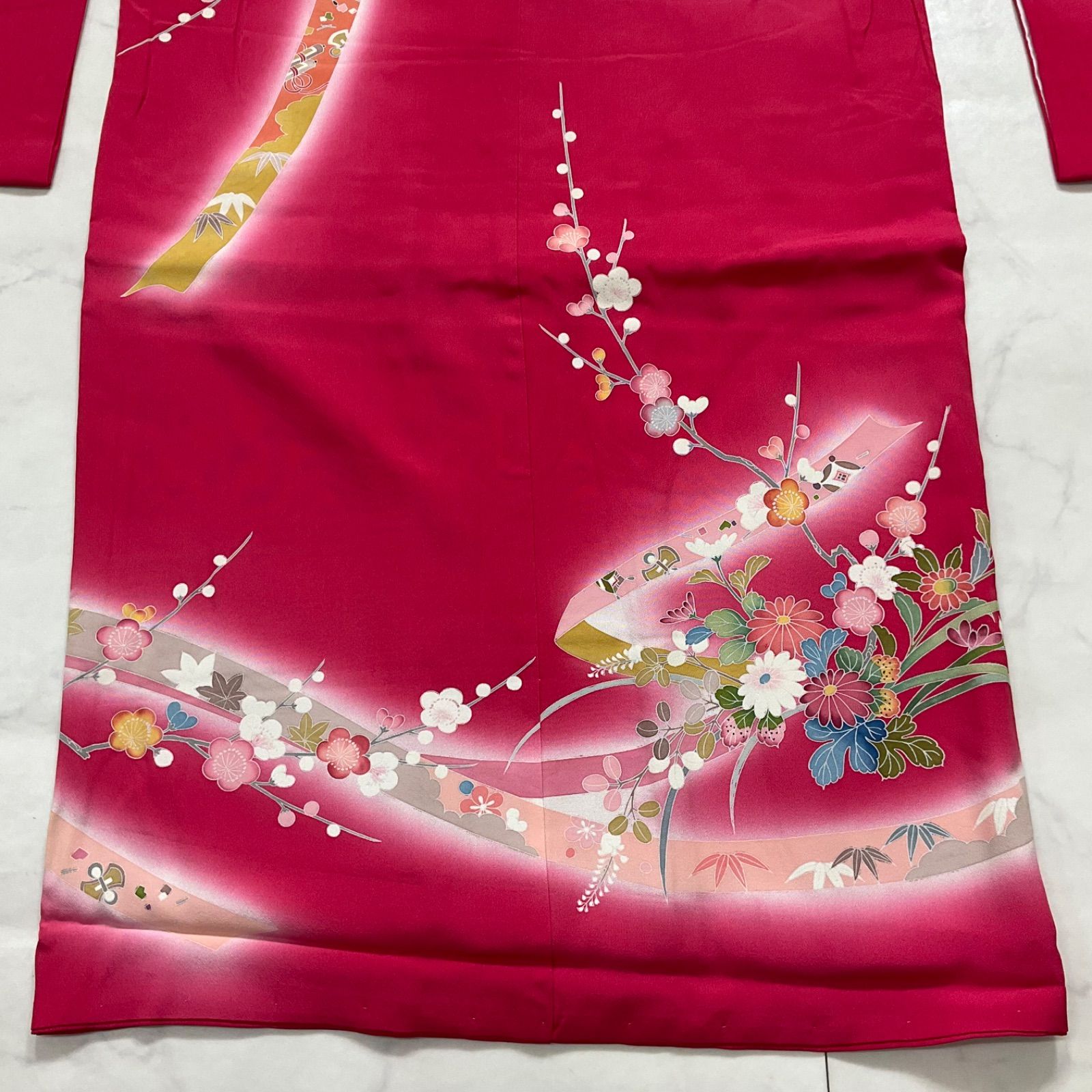 ◆kimono one◆♥同然◆7歳くらい用◆女の子着物◆手描き友禅◆正絹◆子供着物◆七五三◆袷◆裄58㎝肩丈121㎝◆七五三お詣り女の子着物こどものひお正月卒業式十三詣り◆G317 WWW_SKLAD-KIRPICHA_RU