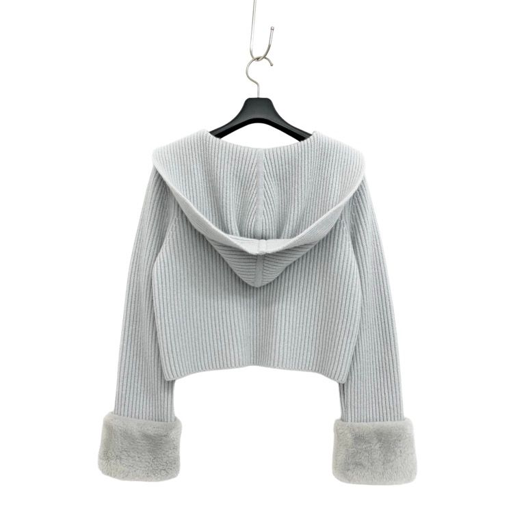 フォクシー　ニットジャケット ハミング　42308　ヌートリア　ファー フォクシーカシミヤニットジャケット42 humming