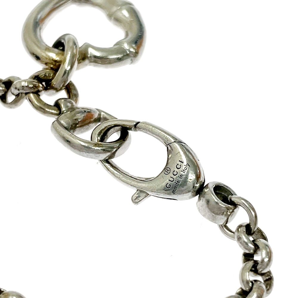【希少】GUCCI グッチ　バンブーハート　ブレスレット GUCCI グッチ ハート ボールチェーン ブレスレット シルバー925
