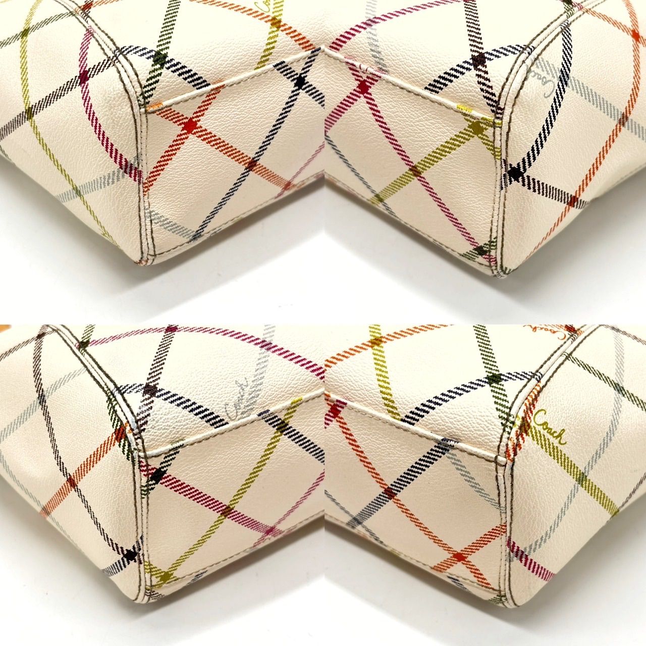 ✨良品✨ COACH コーチ トートバッグ ハンドバッグ バケツ型 チェック