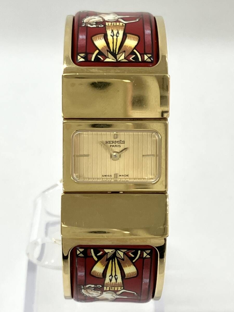 HERMES エルメス ロケ L01.201 クォーツ バングル 腕時計