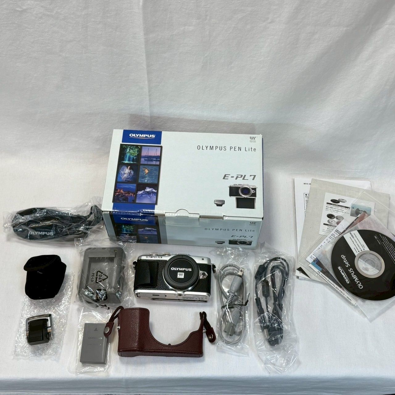 OLYMPUS|PEN|Lite|E-PL7|本革ケース付|元箱|付属品完備|No.616