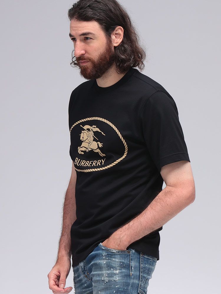 バーバリー ナイト スタンプ クルーネック Tシャツ BURBERRY (バーバリー) ナイトスタンプロゴ クルーネック 半袖 T