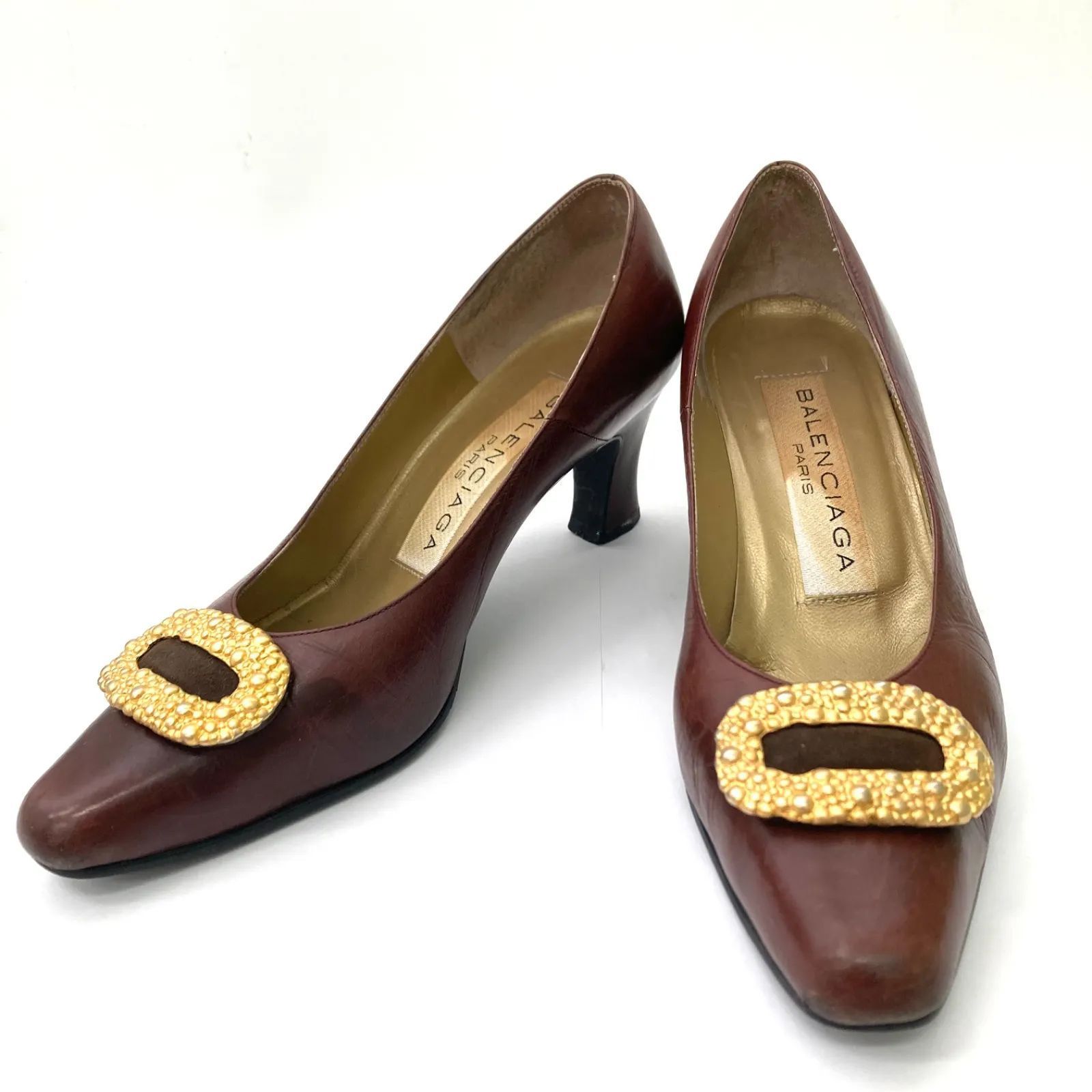 BALENCIAGA】バレンシアガ ヴィンテージ パンプス レザー ブラウン 約  