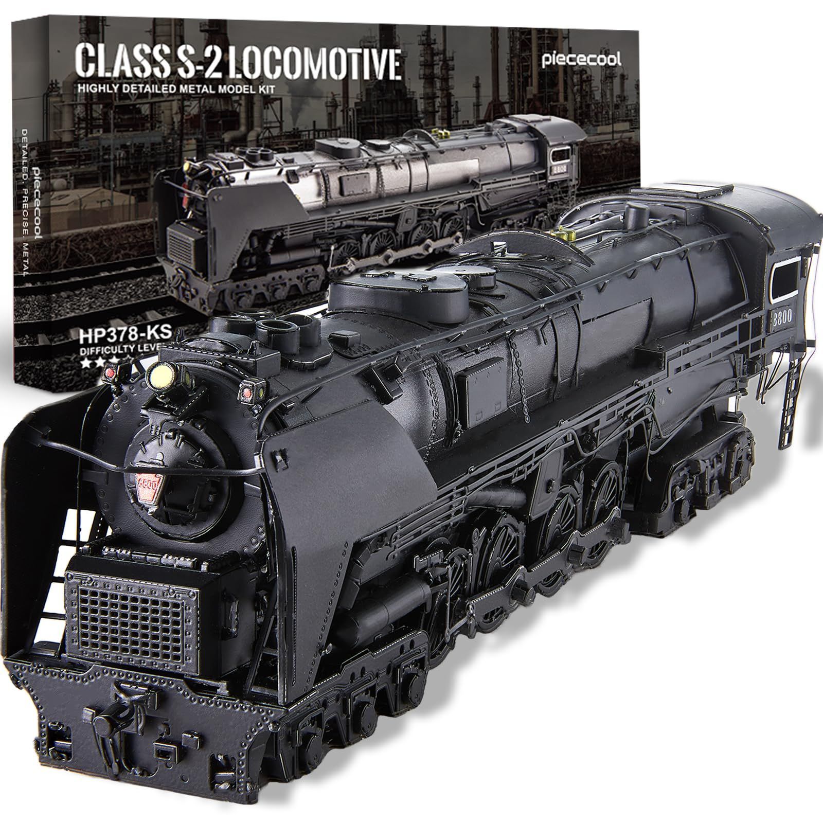 Style:S-2型蒸気機関車 Piececool(ピースクール) 立体パズル 金属製 S-2型蒸気機関車 メタリックナノパズル 3dパズル 組み立て必要 接着剤不要 難易度3つ星 中級者 大人向け コレクション 置物