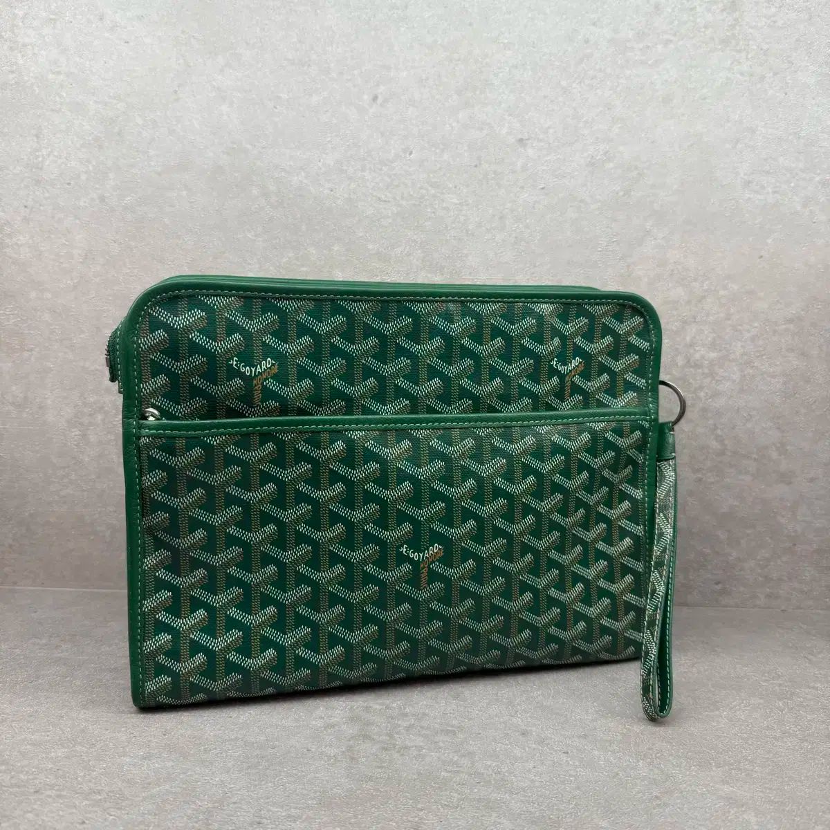 GM サイズ Goyard ゴヤール ジュバンス グリーン クラッチ キーリング 含む