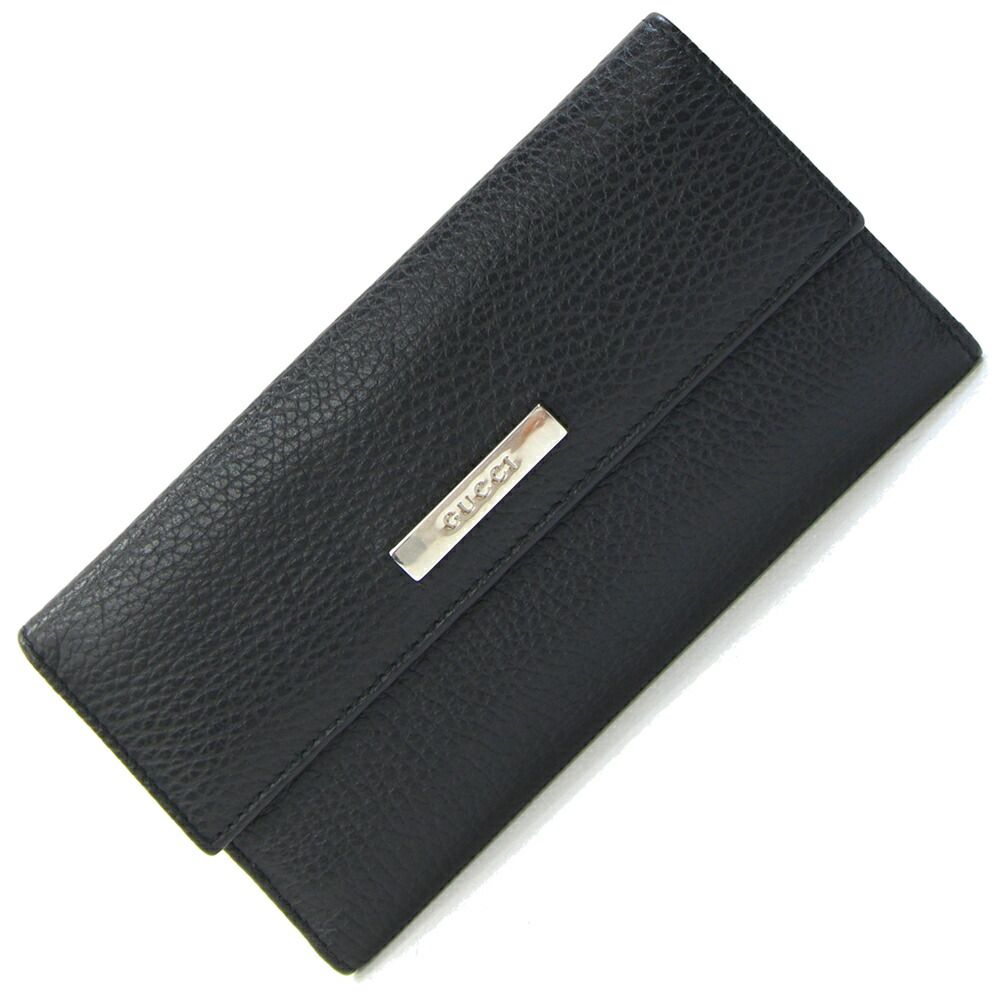 グッチ Wホック長財布 143389 ブラック レザー
