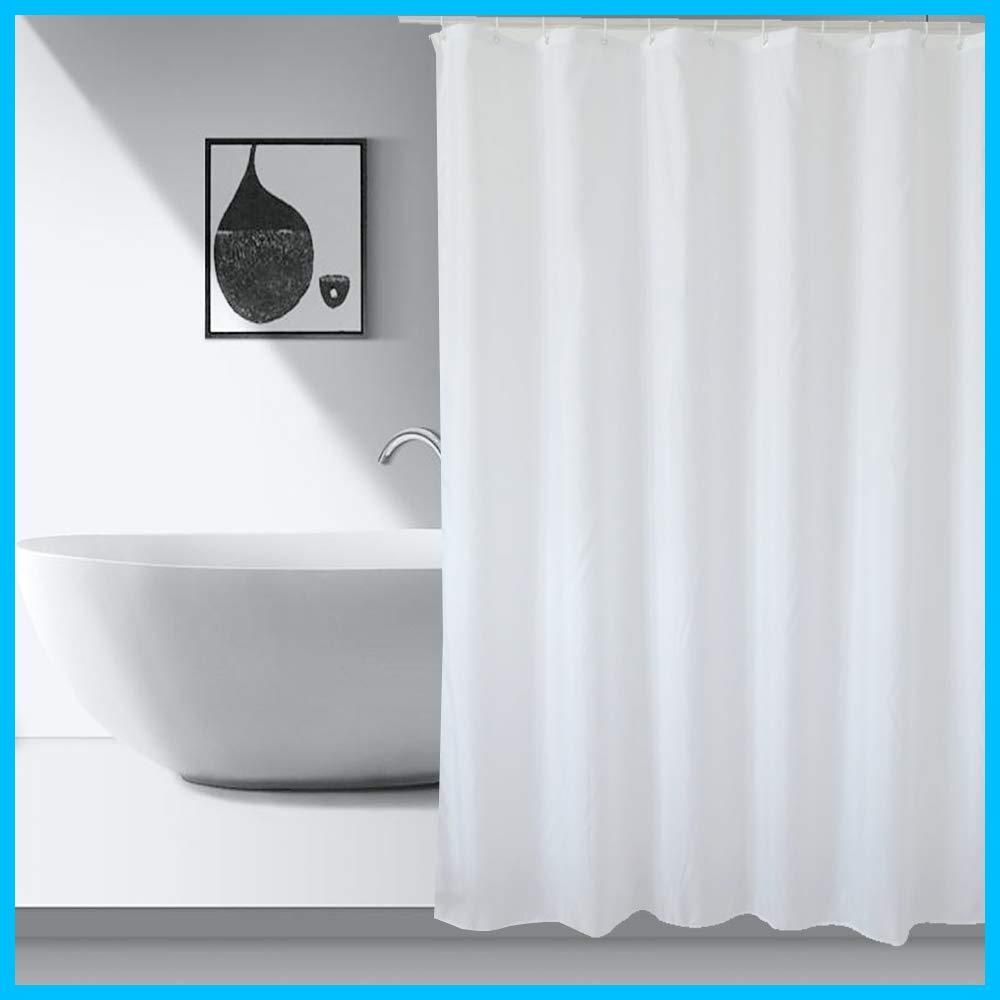 シンプル リング付属 1 2メートル バスルーム 間仕切り 取り付け簡単 厚手 ホワイト 目隠し用 北欧 ポリエステル 白 無地 浴室カーテン 風呂 防カビ加工 防水 おしゃれ 160 cm x 120 シャワーカーテン AooYo