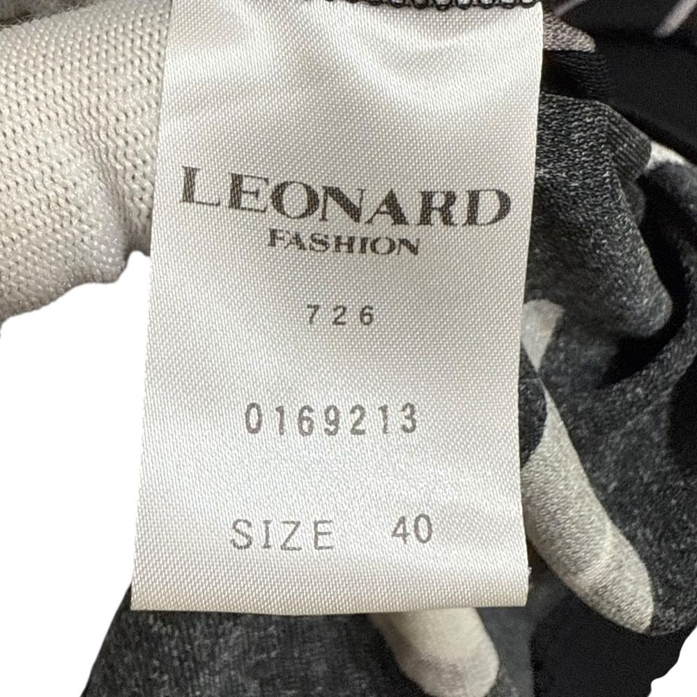良品 LEONARD FASHION レオナールファッション カンカンストレッチ プルオーバー ブラウス カットソー サイズ40 ブラック レディース 古着 中古 良品 LEONARD FASHION レオナールファッション カンカン