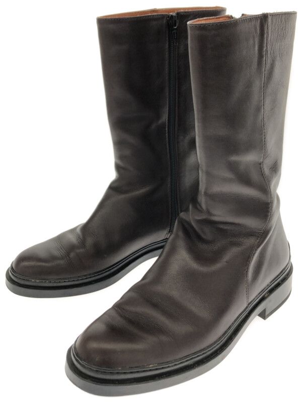 TOD'S トッズ サイドジップハイカットレザーブーツ ブラウン 36 - メルカリ