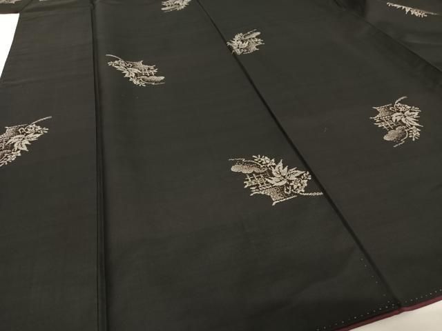 平和屋着物○本場大島紬 9マルキ 地空 風景蔦の葉文 正絹 逸品  