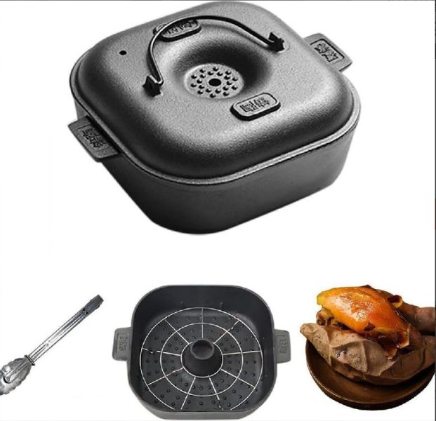 石焼き芋鍋 焼き芋器 焼芋鍋 焼き芋メーカー ホーロー石焼きいも器 健康無毒 熱伝導均一高速 防錆 直火 キッチン用品 Size 最大口径25cm