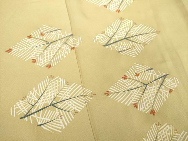 平和屋着物○結城紬 奥順 はたおり娘 訪問着 変わり間道 証紙付き 正絹