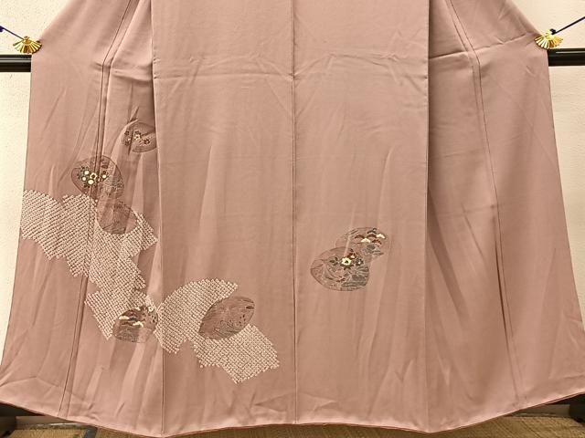 平和屋着物□小林文次郎 訪問着 藍 更紗花文 鬼しぼ縮緬 正絹 逸品