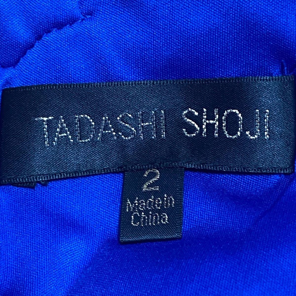 TADASHISHOJI(タダシショージ) ワンピース サイズ2 M レディース新品同様 - ブルー ノースリーブ/ロング/スパンコール/刺繍