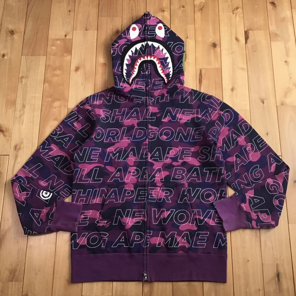 68cmx52cmpurple camo shark hoodie シャークパーカー - パーカー