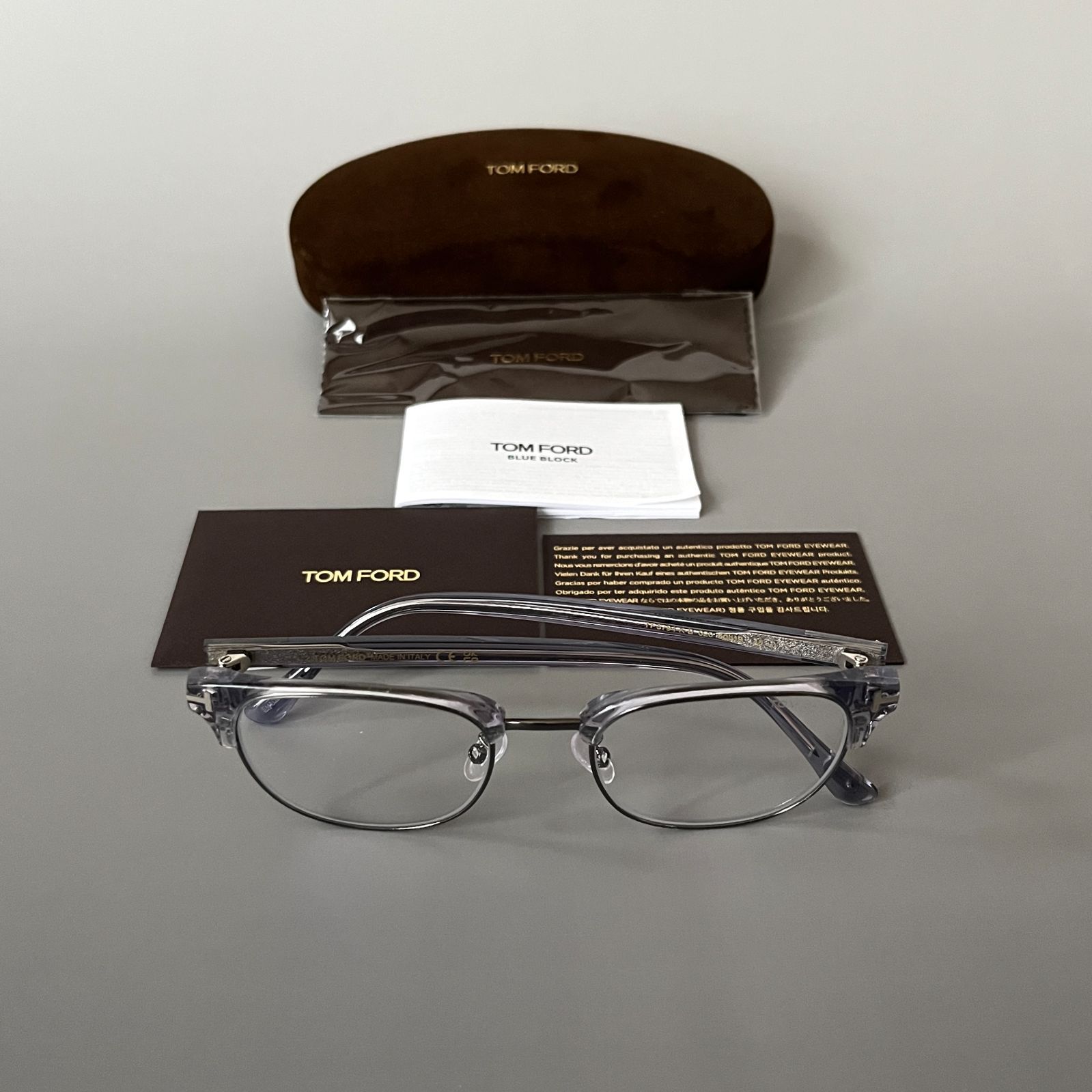 トムフォード メガネ サーモント ブロー クリア グレー スタイリッシュ メガネ トムフォード メンズ レディース TOM FORD サーモント