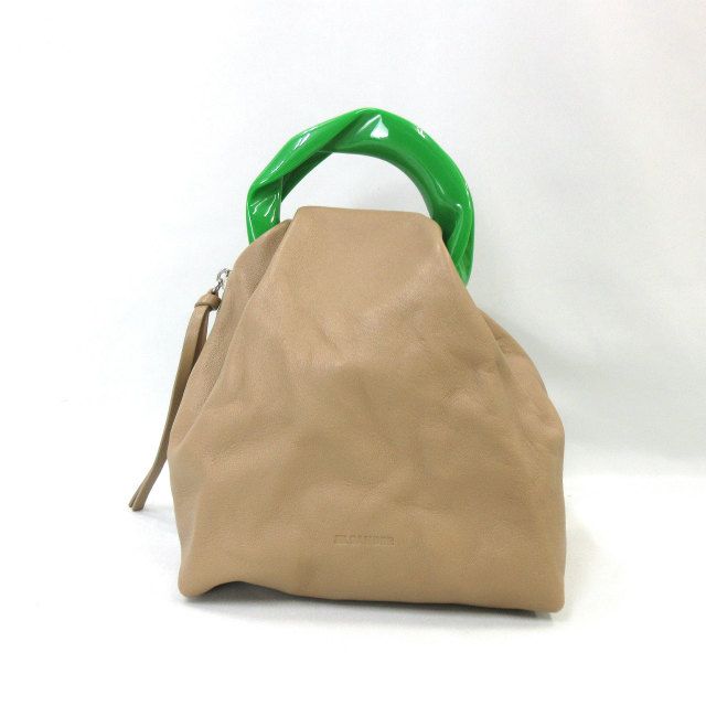 ジルサンダー JIL SANDER レザー ハンド トート バッグ ベージュ 
