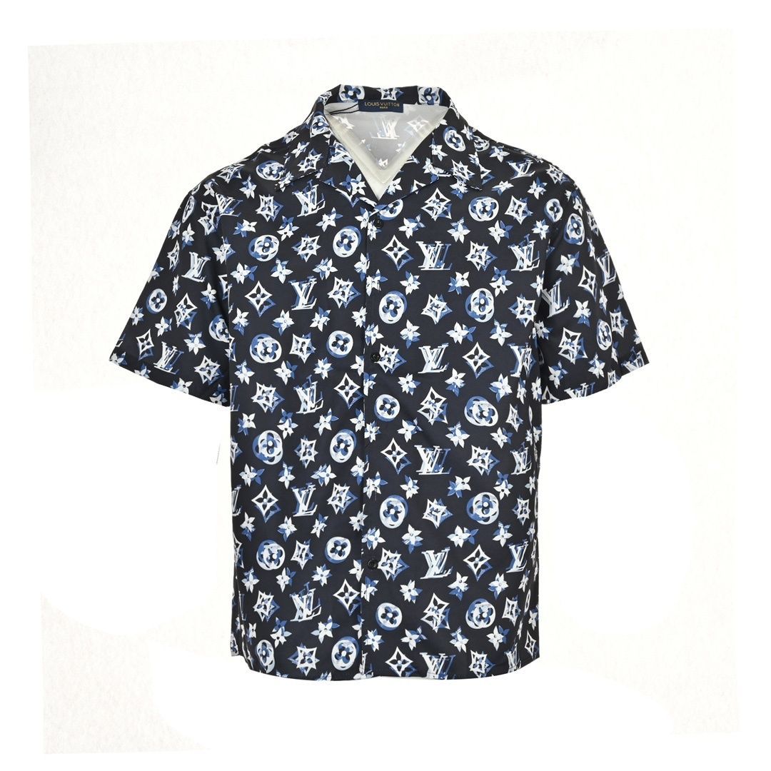 Louis Vuitton【新作】汎用性の高い 半袖シャツ モノグラム 黒 Louis Vuitton 】モノグラム グラデーション コットンTシャツ
