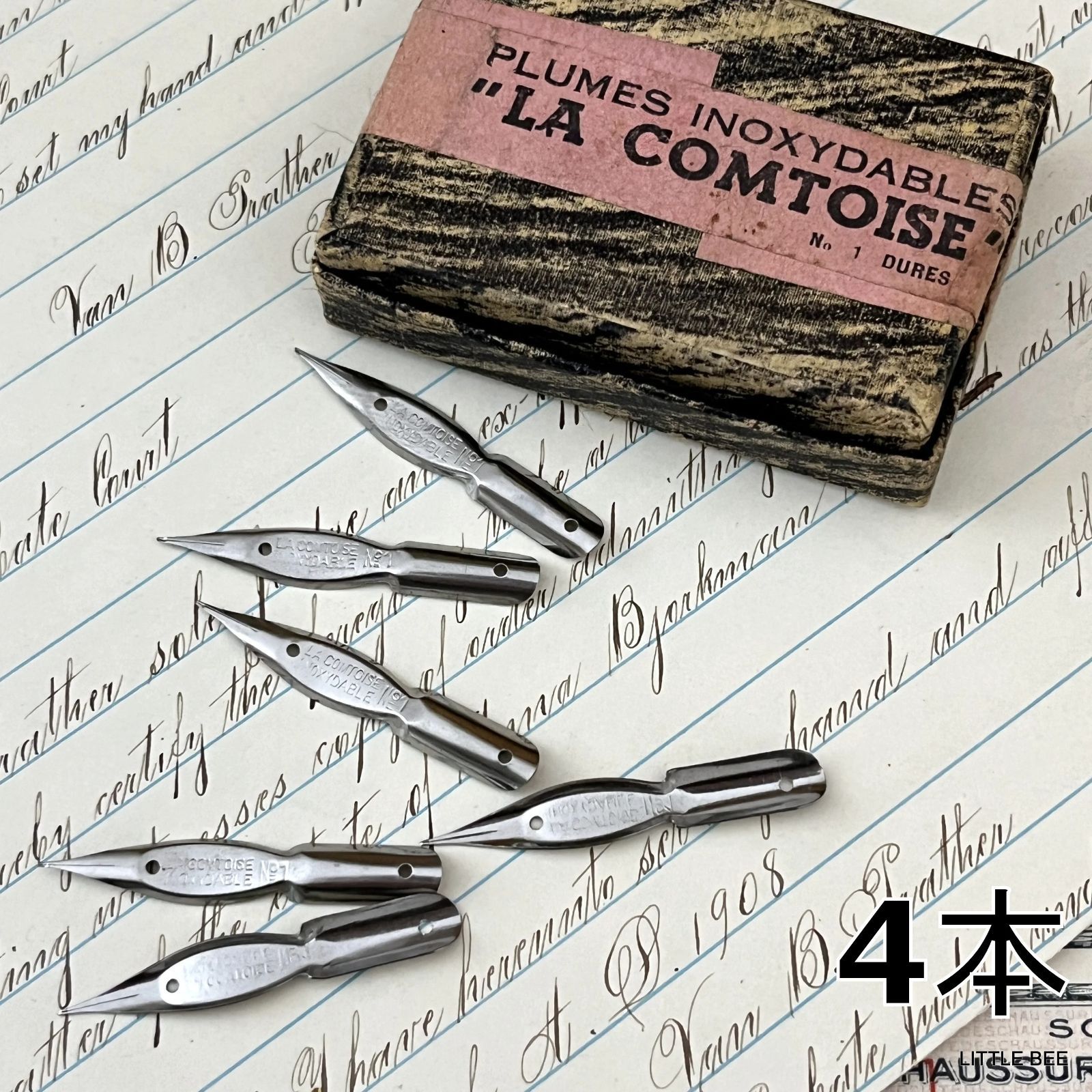 141・R1801 フランス ペン先 LaComtoise No.1 ニブペン 4本