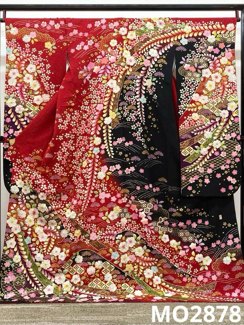 振袖 桐屋 翠山工房 絞り加工 辻ヶ花 銀通し 金彩 身丈175cm 撥水加工