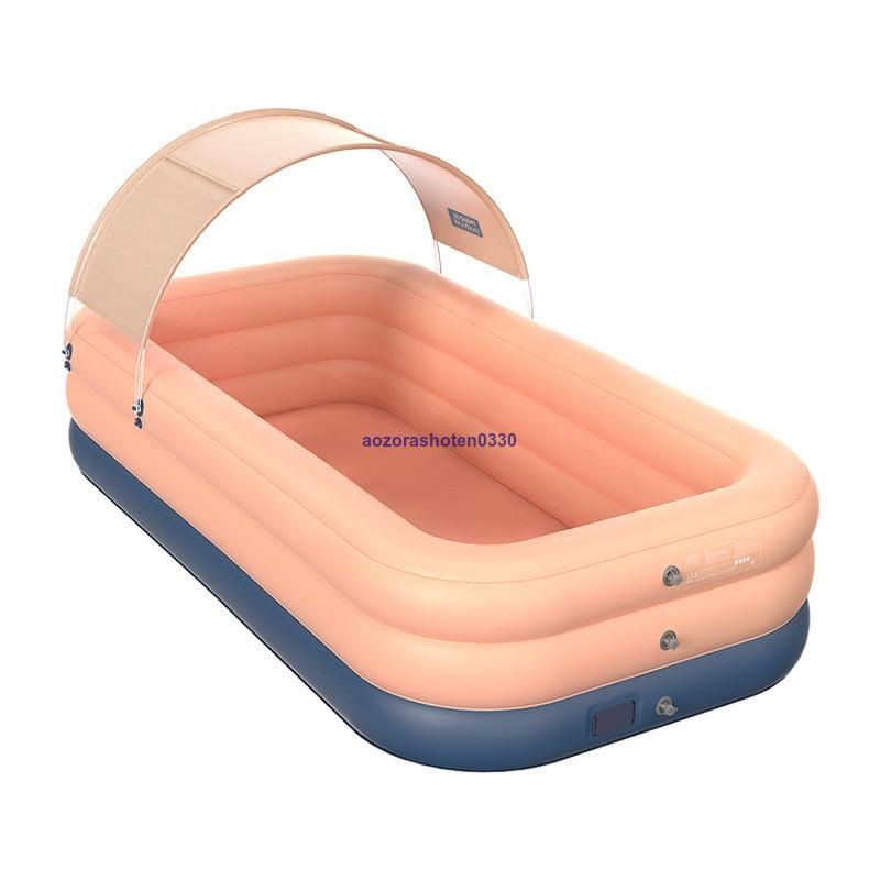 エアプール ファミリープール 自動空気充填 ビニールプール 日よけ付き 大型 家庭用プール 子供用 ベビープール 猛暑対策 水遊びlwc360人気注目