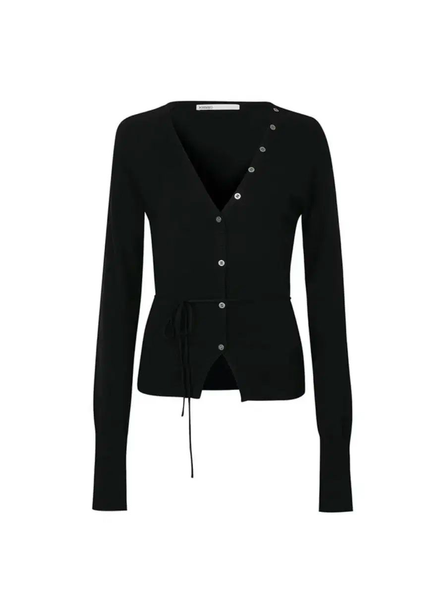 BOHEMSEO ボヘミアンソウル ボタン Vネック ウール カーディガン ブラック