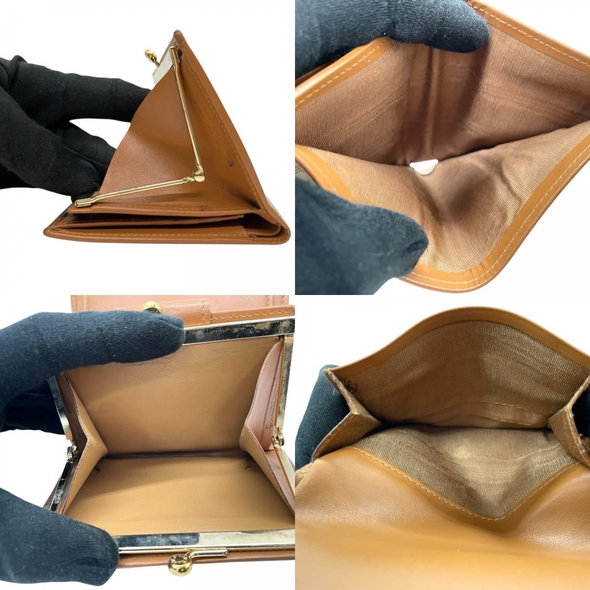 美品 CELINE セリーヌ マカダム柄 トリオンフ がま口 二つ折り