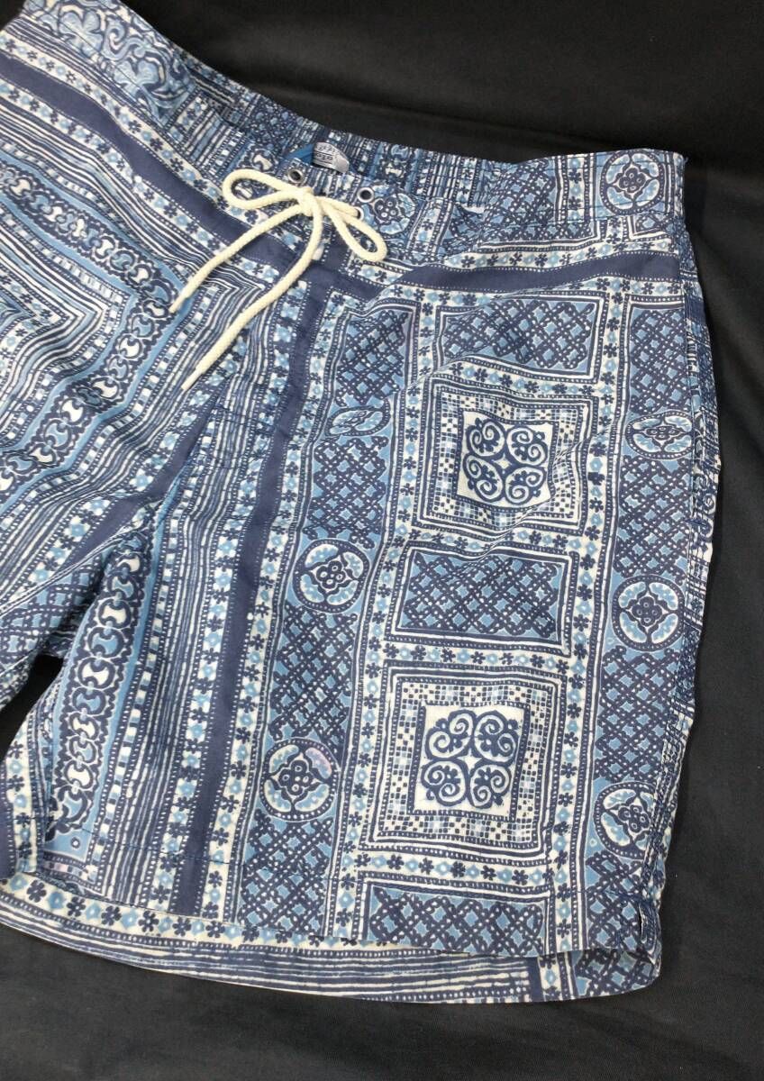 [90s] POLO RALPH LAUREN PAISLEY SHORTS ラルフローレン ペイズリー バンダナ 総柄 ショートパンツ XL ネイビー ブルー 