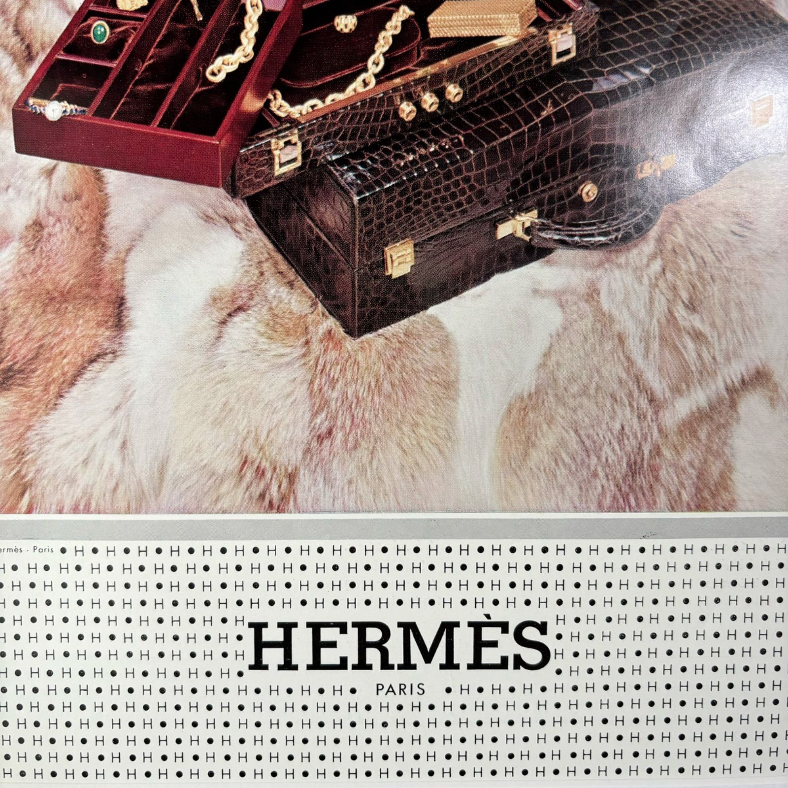 ＜1960年代 広告＞HERMES エルメス ポスター ヴィンテージ アートポスター フレーム付き 額縁 インテリア モダン おしゃれ かわいい 壁掛け ポップ  レトロ