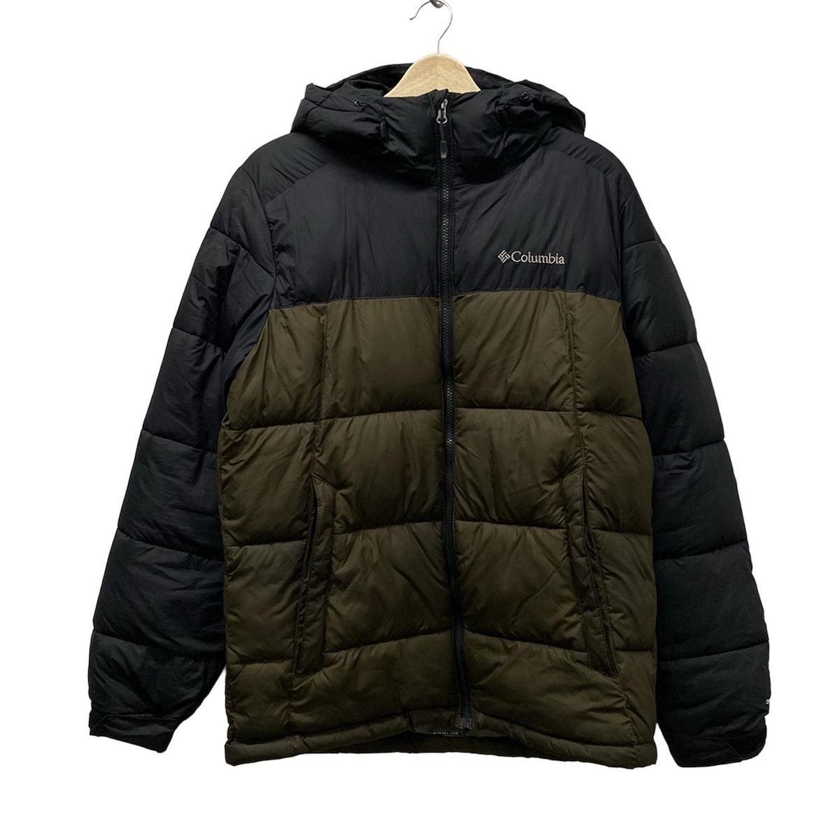 コロンビア　ダウンジャケット ブラック/グリーン　M コロンビアダウンジャケット ブラック/グリーンM