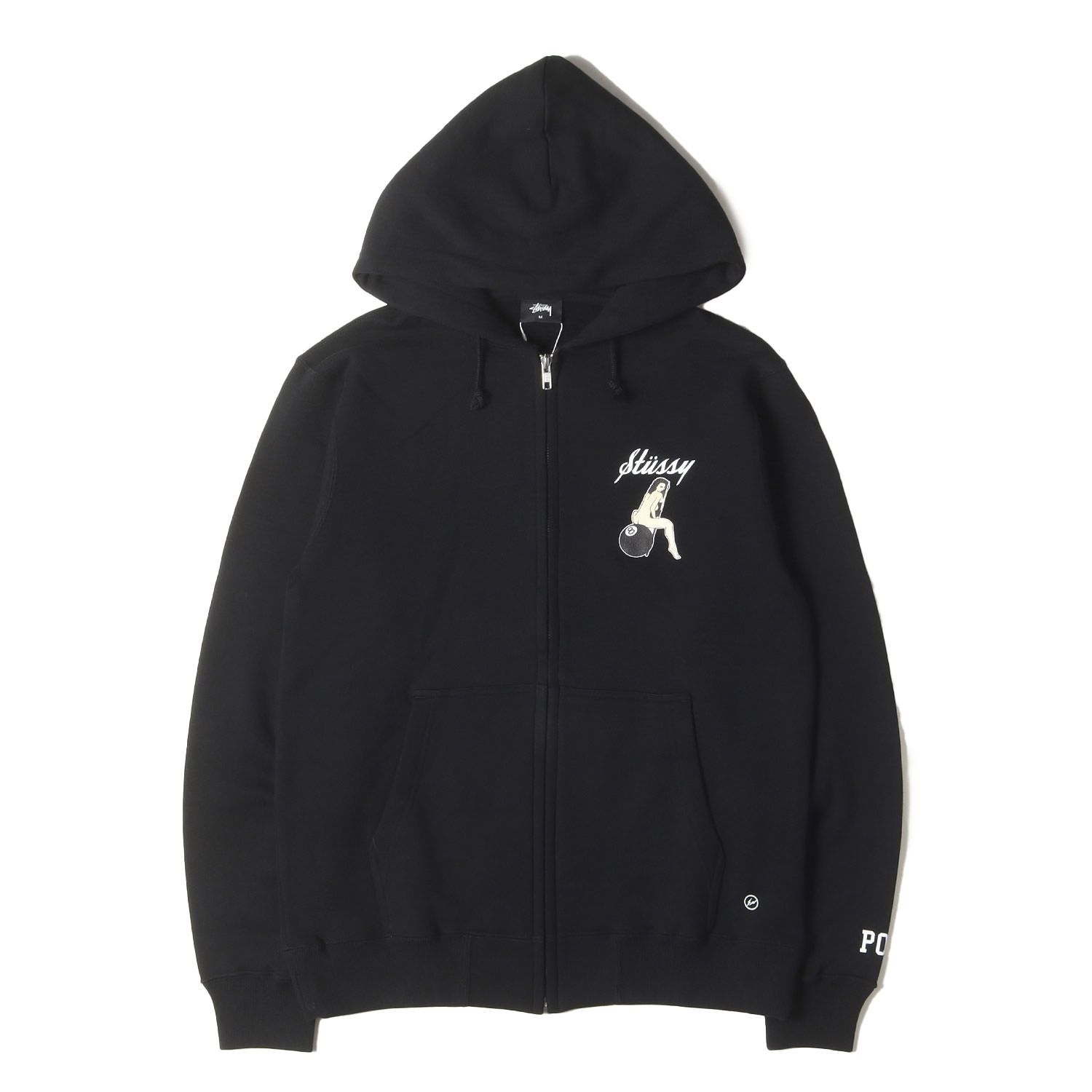 新品】STUSSY ステューシー パーカー ブラック 黒 サイズ:M | fragment 