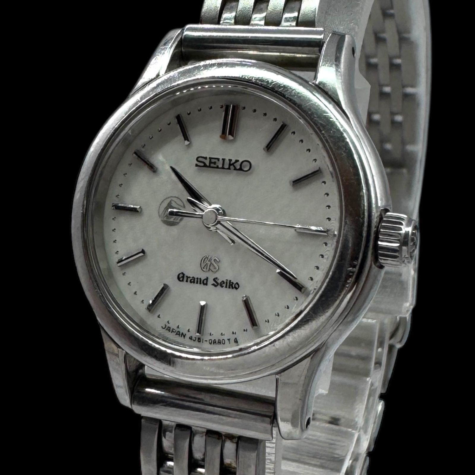 電池稼働 Grand Seiko グランドセイコー 4J51-0AA0 レディース腕時計 クォーツ QZ ホワイト文字盤 SS 社外ベルト シルバー