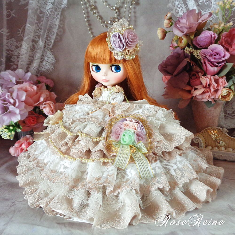 星屑のセレナーデ アンティークシャンパンゴールドのフリルドレス豪華4点セット
