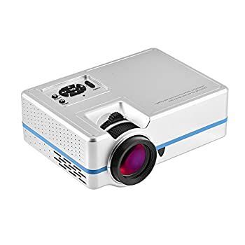 Fosa ミニHD 1080 p LEDプロジェクター 内蔵デュアル2 Wステレオスピーカー、HDMI、VGA、AV、USB、TFマルチ入力インターフェ