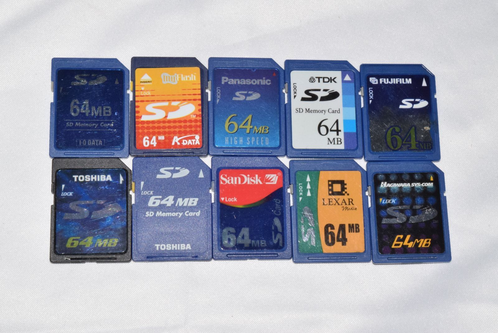 64MB SDカード 10枚セット まとめ売り メーカー色々 メモリー