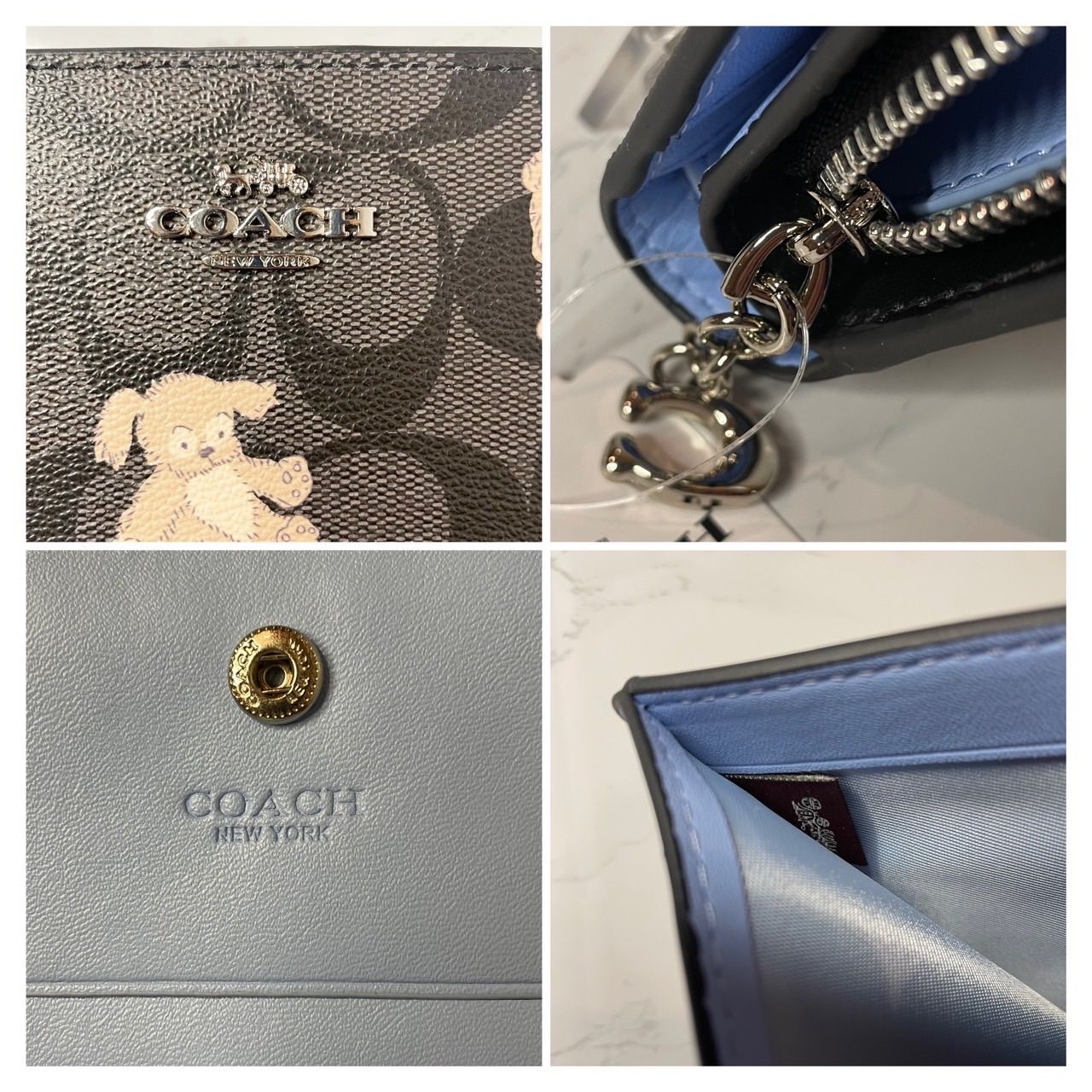 COACH シグネチャー ハッピー ドッグ 子犬 二つ折り財布 - メルカリ