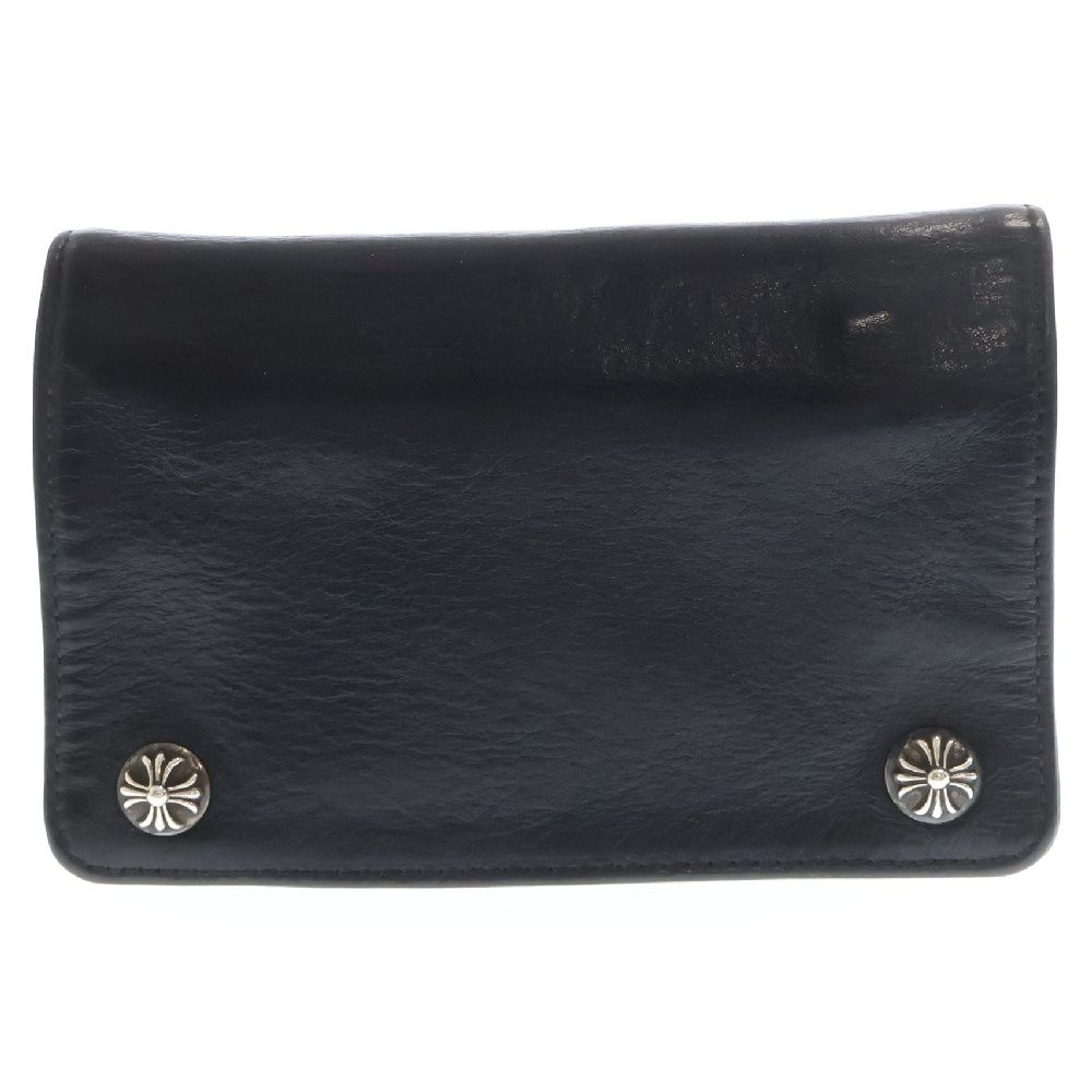 CHROME HEARTS クロムハーツ 2ZIP 2ジップ クロスボールボタンレザーウォレット 財布 ブラック BCA363