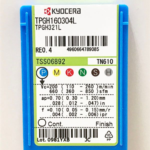 未開封】KYOCERA/京セラ TPGH160304L-TN610 30個 10個入/箱 切削 未開封】KYOCERA/京セラ TPGH160304L-TN610 30個 10個入/箱 切削