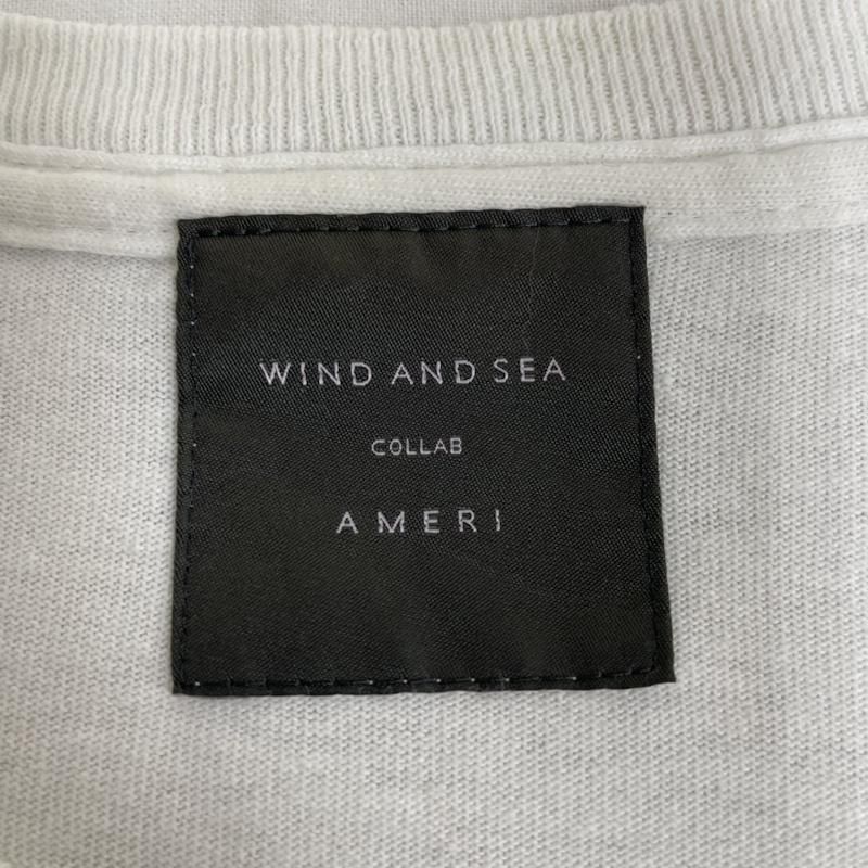 WIND AND SEA ウィンダンシー Tシャツ 半袖 WIND AND SEA × AMERI 半袖 コットン Tシャツ ロゴ 刺繍 大きめ オーバーサイズ