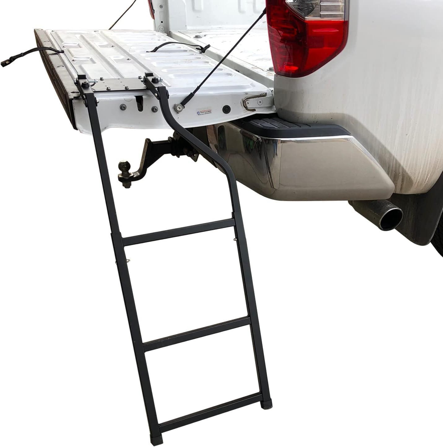 Chelhead トラック リアラダー ピックアップカーと互換性 汎用型折りたたみ式テールゲートはしご ステンレス鋼のセルフドリル六角ねじ アルミニウム製の階段クランプ 収縮 滑り止め