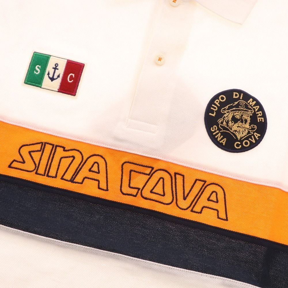 □ シナコバ ポロシャツ 半袖 トップス ワッペン 刺繍 メンズ M