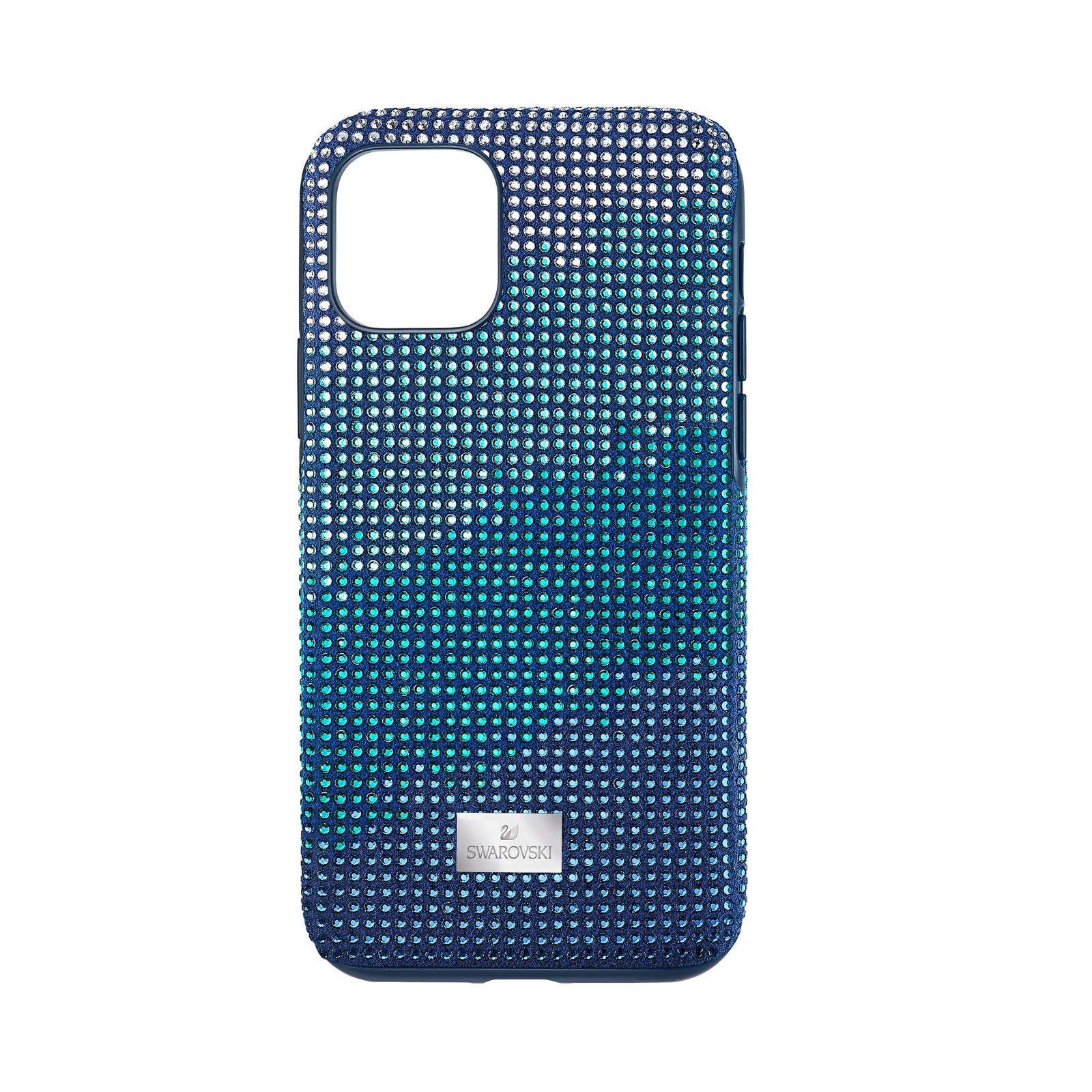 SWAROVSKI クリスタルグラム バンパー付き スマホケース iPhone11Pro ブルー 