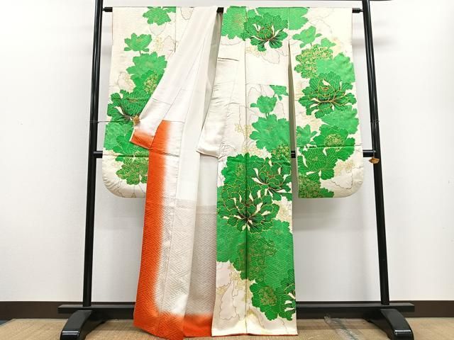 平和屋着物□豪華振袖 駒刺繍 牡丹 金彩 正絹 逸品 CAAU6690xe