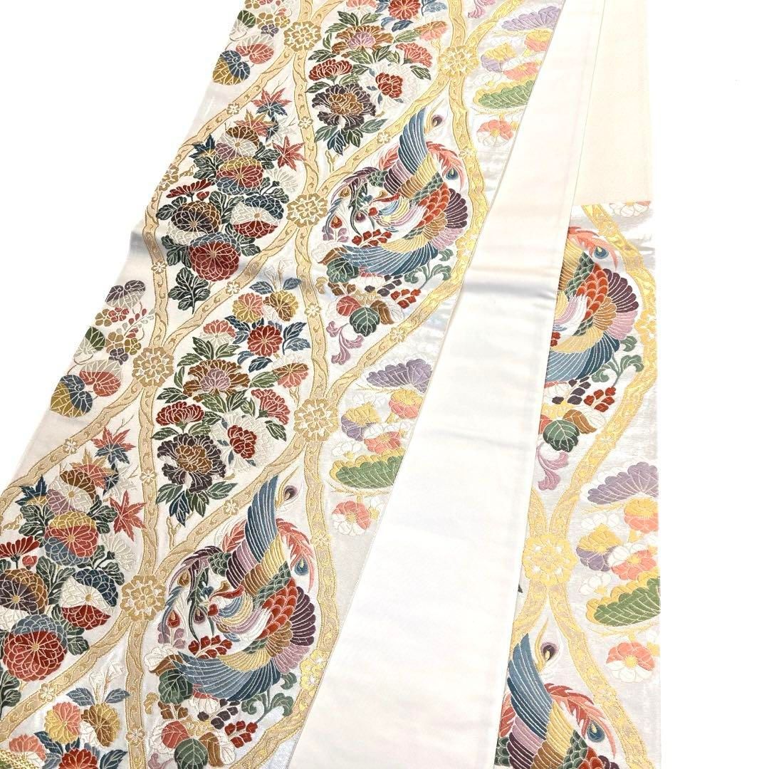 袋帯 鳳凰 立涌 菊花 牡丹 桐の花 葵 金糸 唐織 着物 091a d 袋帯 鳳凰 立涌 菊花 牡丹 桐の花 葵 金糸 唐織 着物 091a d
