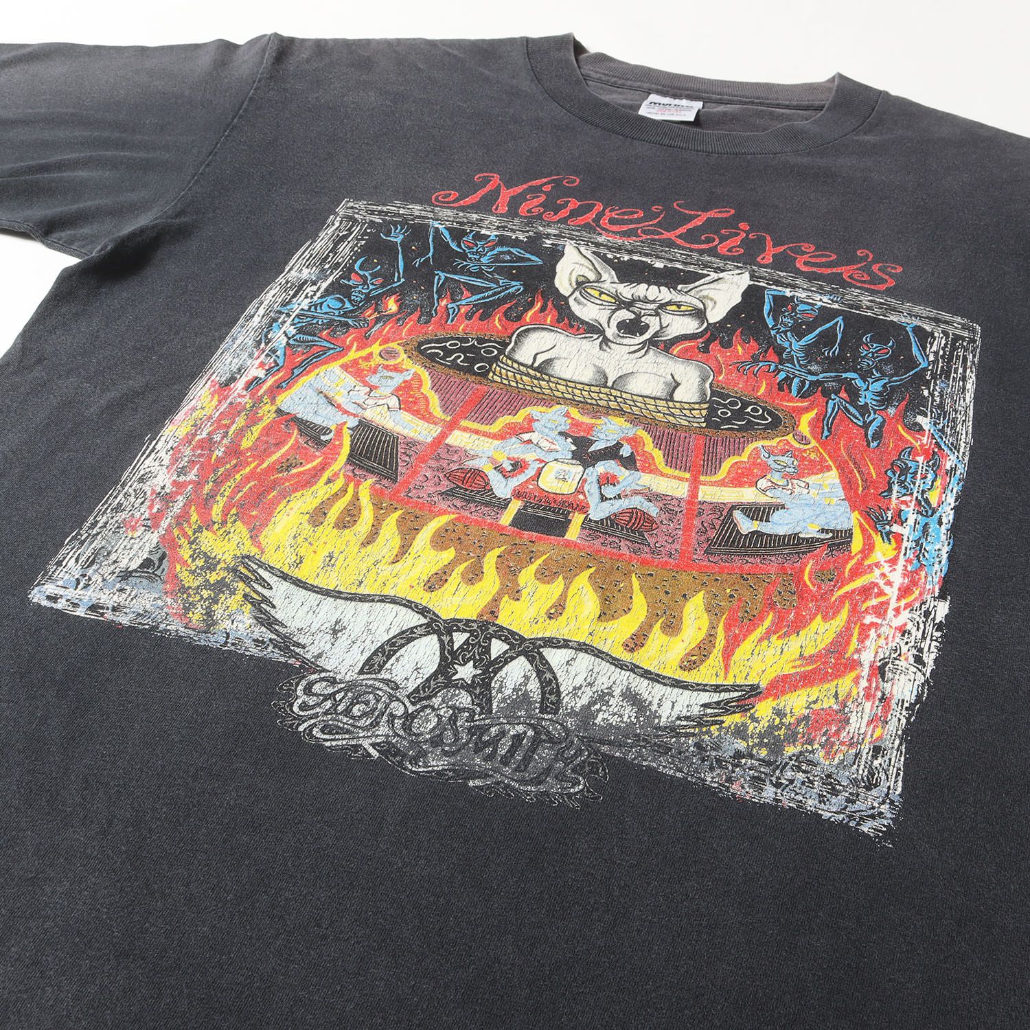 Vintage Music Item 90s Aerosmith Nine Lives Tour Tシャツ (Murina 
