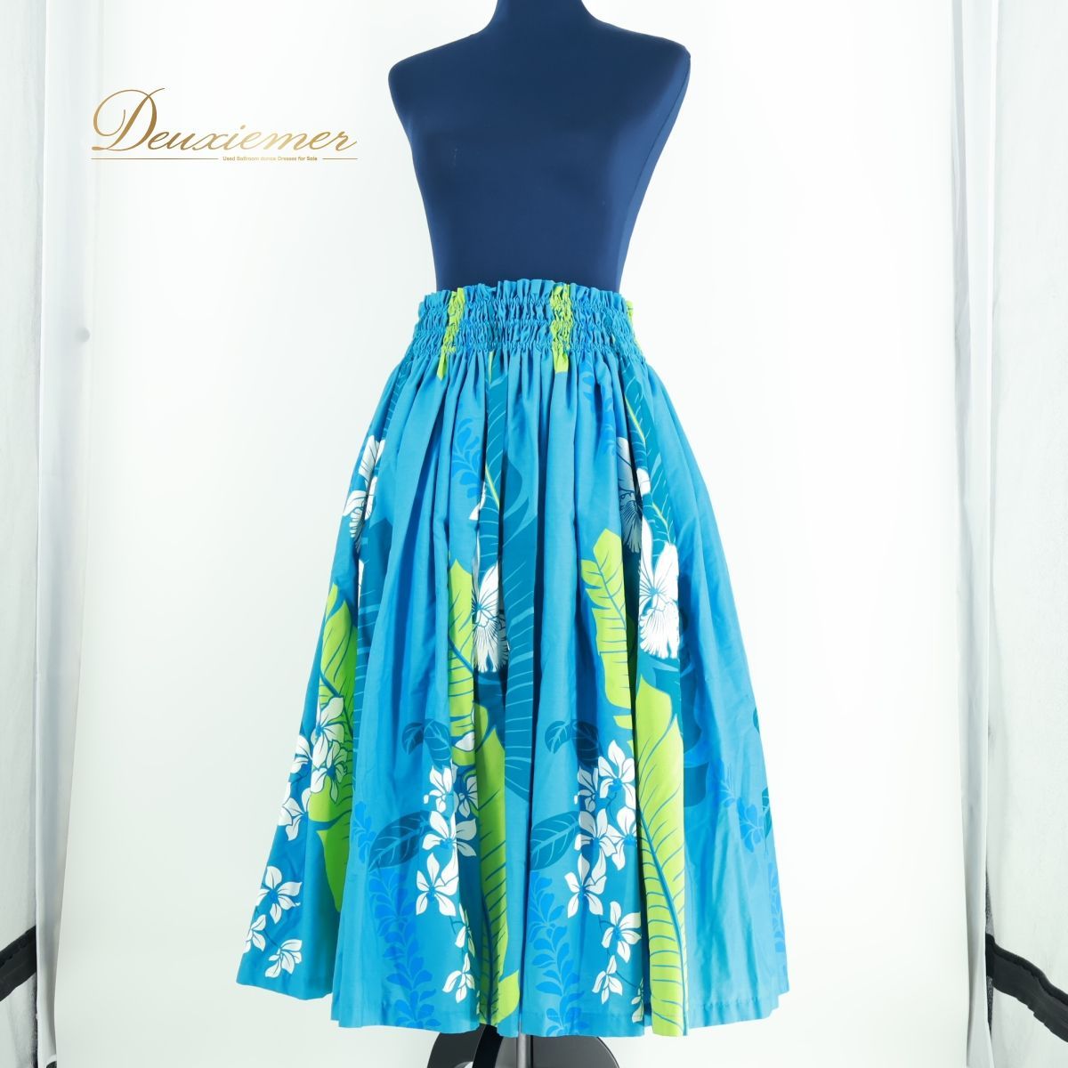 フラダンス用スカート 青系花柄 フラダンス用スカート 青系花柄 フラダンス用スカート 青系花柄