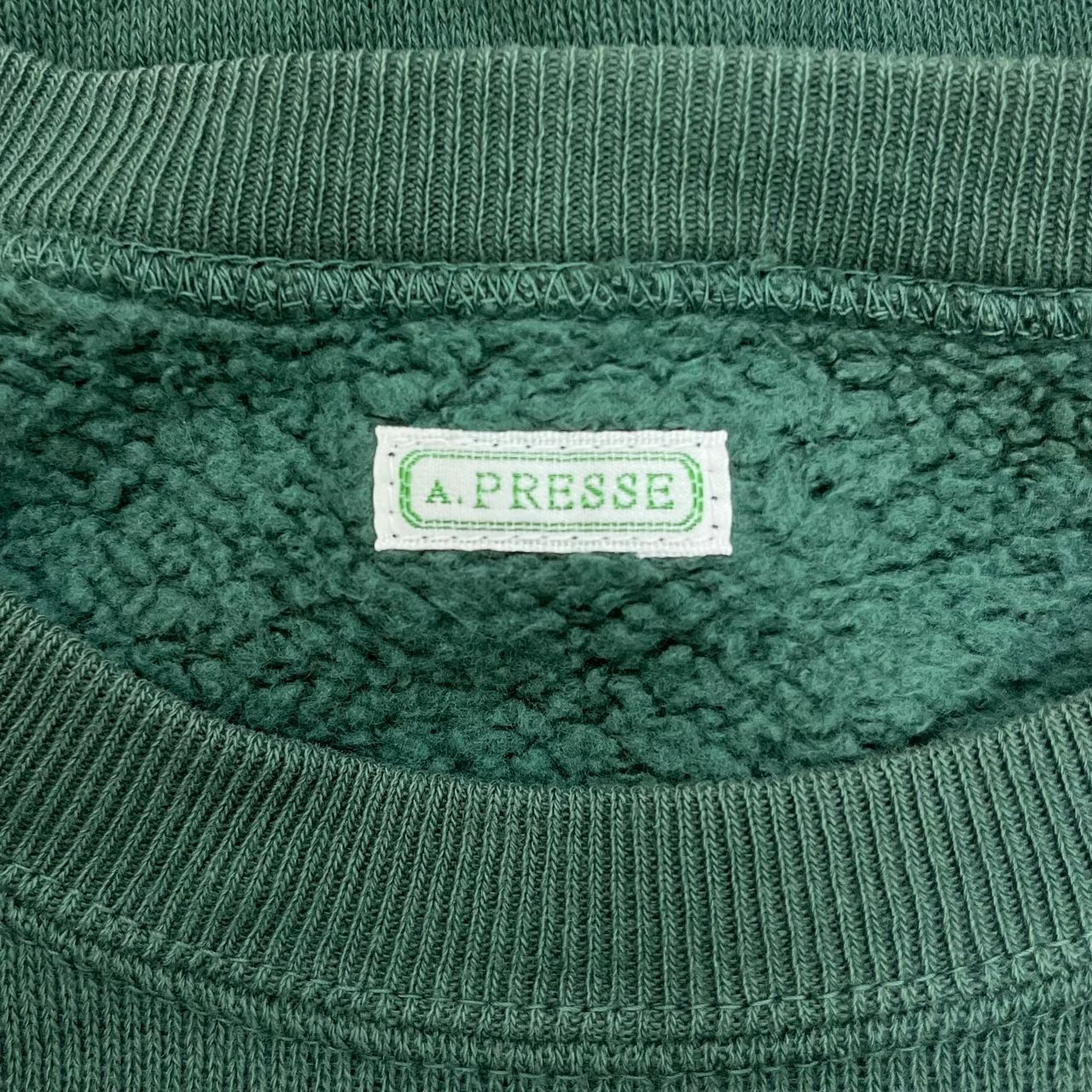 28600円 新品 A.PRESSE 23SS 半袖スウェット グリーン L 定価28600円