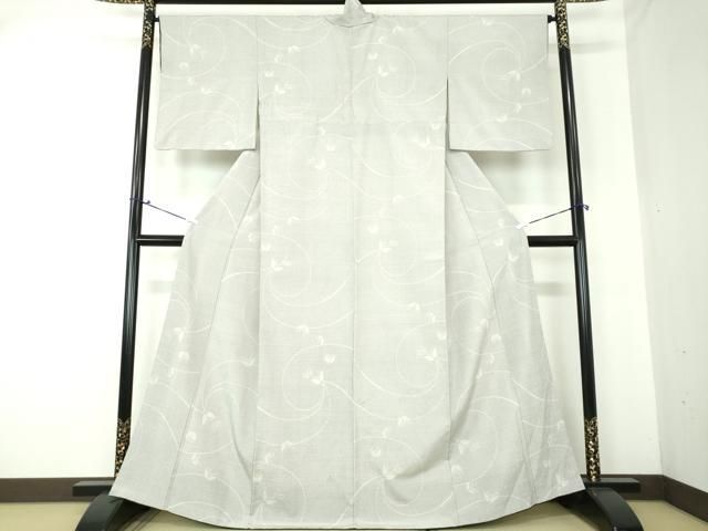 平和屋着物○本塩沢 舞蝶文 酒井織物謹製 証紙付き 正絹 逸品  